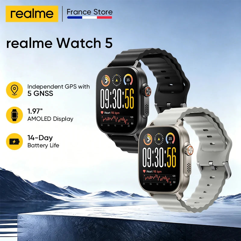 realme Watch 5 Smartwatch, 1,97 Zoll AMOLED & GPS
