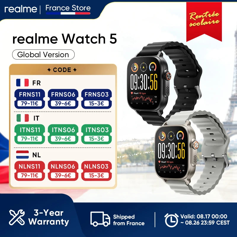 realme Watch 5 Smartwatch, 1,97 Zoll AMOLED & GPS