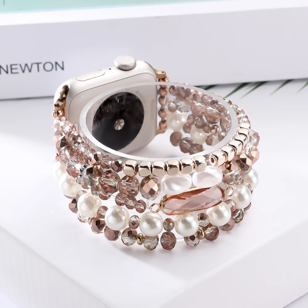 Apple Watch Armband Perlen, Damen Elastisch