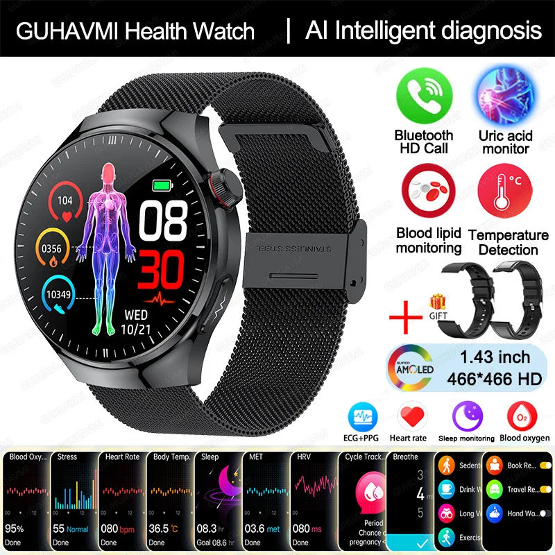 Smartwatch TK26, 1,43 Zoll AMOLED mit Saphirglas