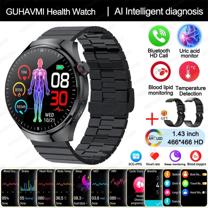 Smartwatch TK26, 1,43 Zoll AMOLED mit Saphirglas