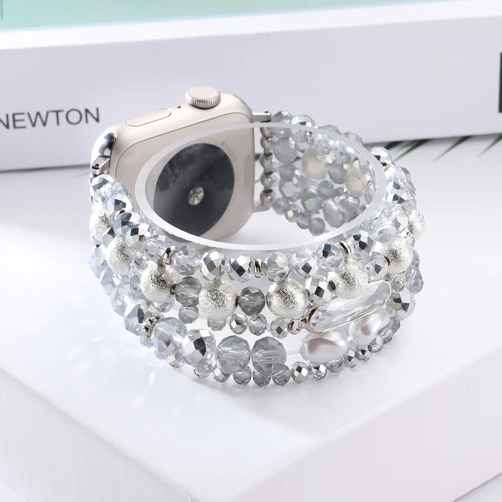 Apple Watch Armband Perlen, Damen Elastisch