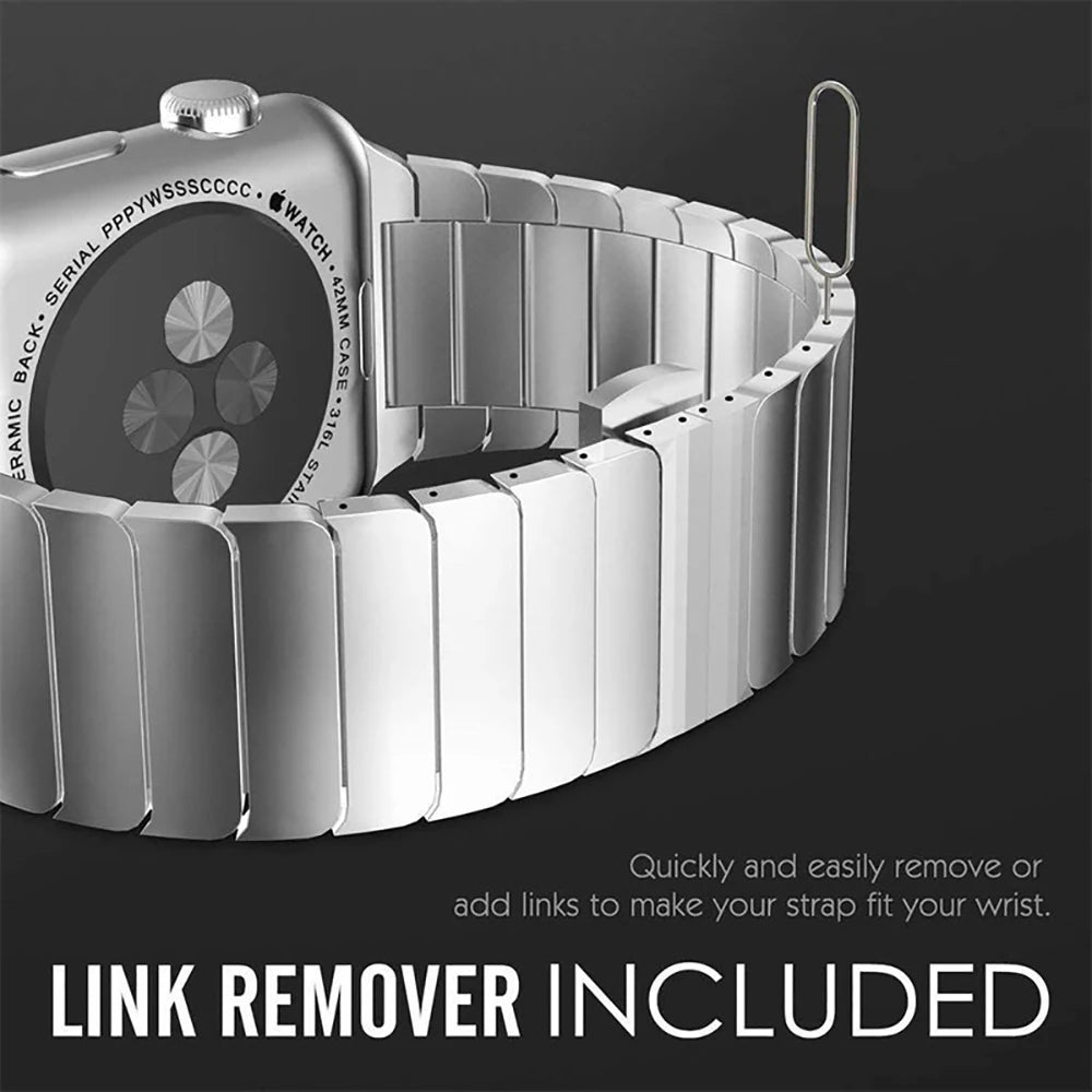 Apple Watch Armband Edelstahl, Luxus Gliederarmband
