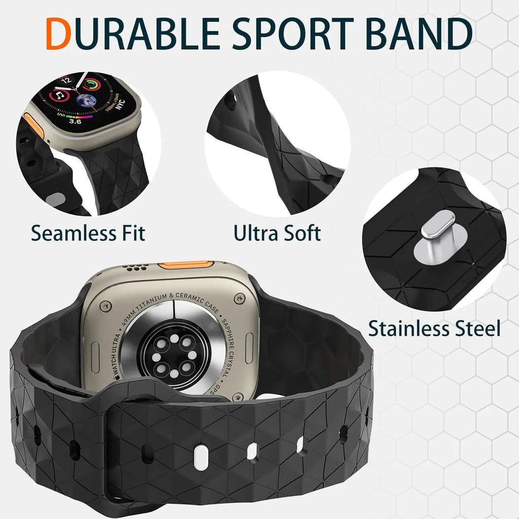 Apple Watch Armband Silikon, Fußball-Muster