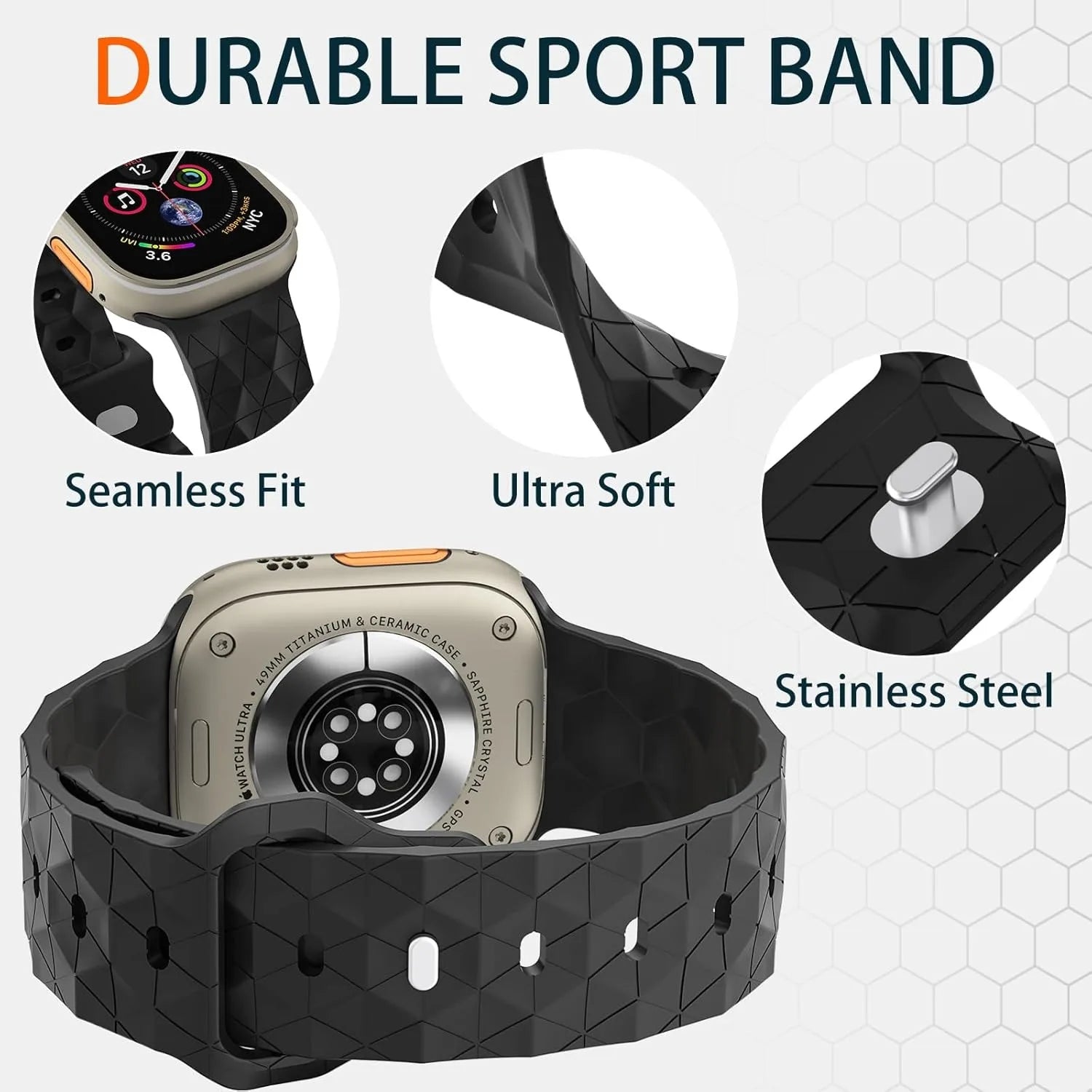 Apple Watch Armband Silikon, Fußball-Muster