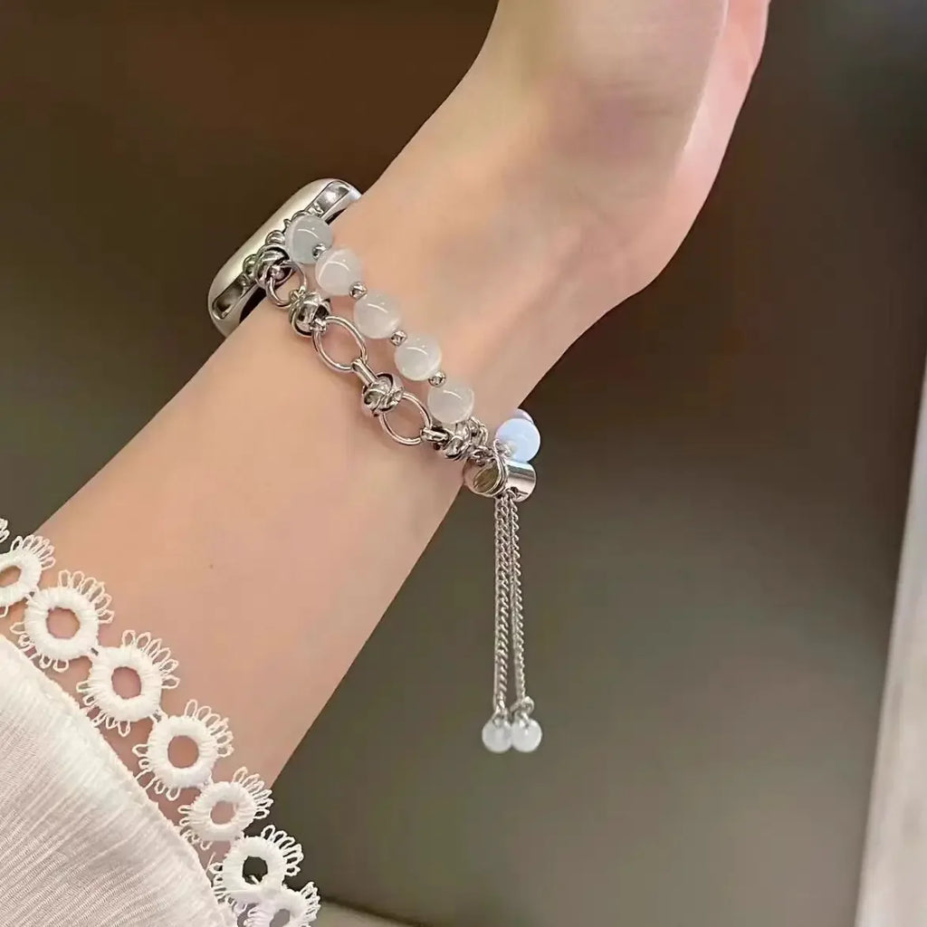Apple Watch Armband Perlen, Damen Metall-Kette