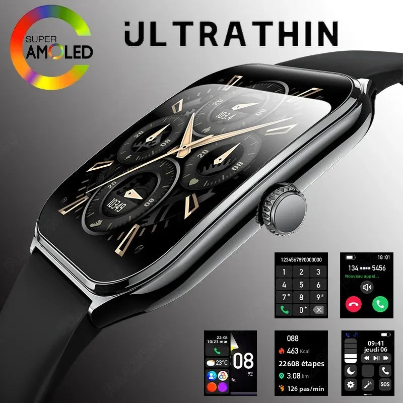 Smartwatch Ultra Slim, 1,96 Zoll AMOLED & Telefonie