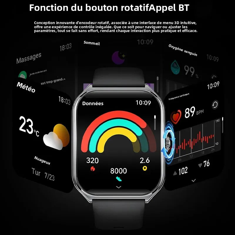 Smartwatch Ultra Slim, 1,96 Zoll AMOLED & Telefonie