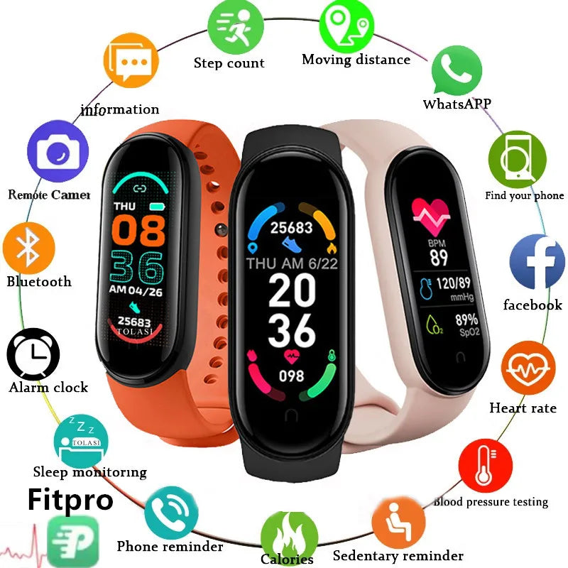Fitness Smartwatch M6, Pulsmessung & Schlaftracking