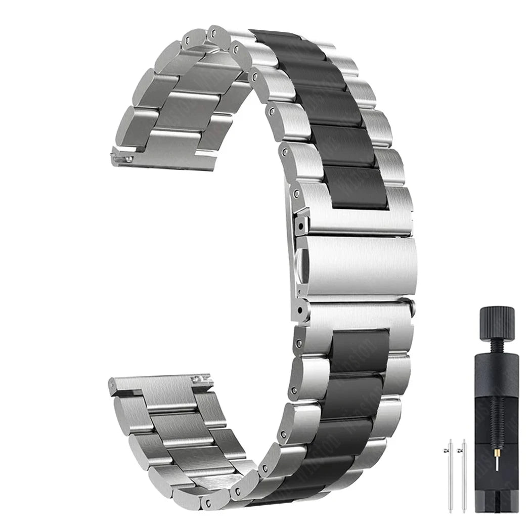 Samsung Watch Armband Edelstahl, Gliederkette Premium