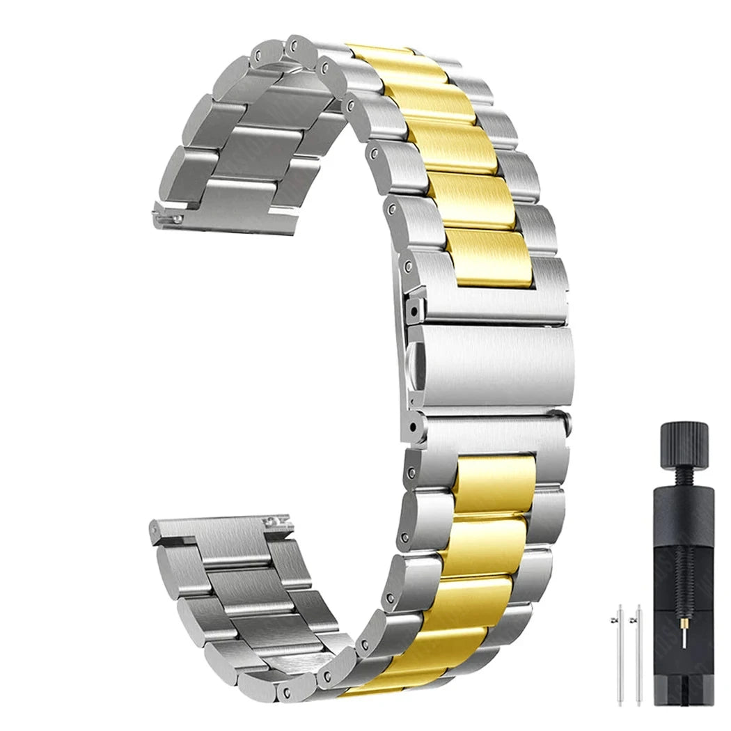 Samsung Watch Armband Edelstahl, Gliederkette Premium