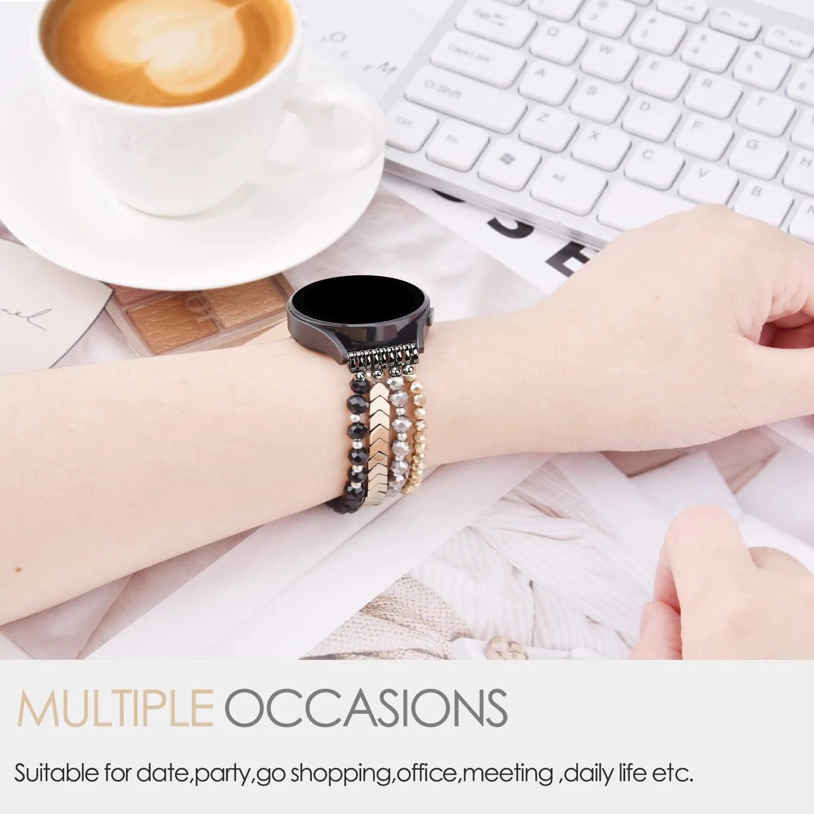 Samsung Galaxy Watch Armband Perlen, Damen Fashion