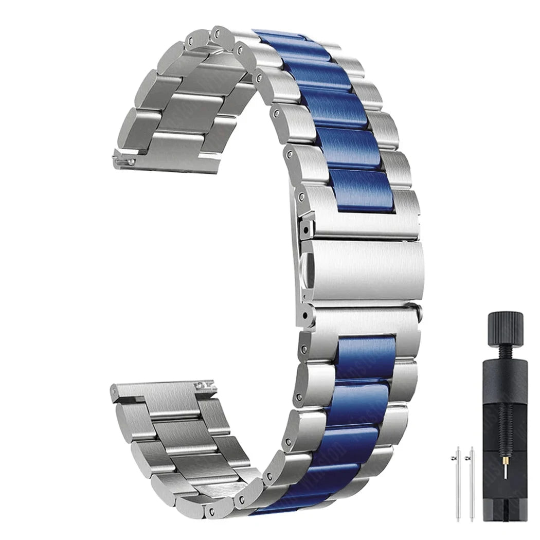Samsung Watch Armband Edelstahl, Gliederkette Premium