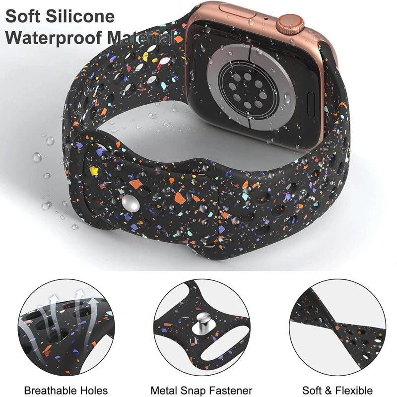Apple Watch Armband Silikon, Sprenkel-Design