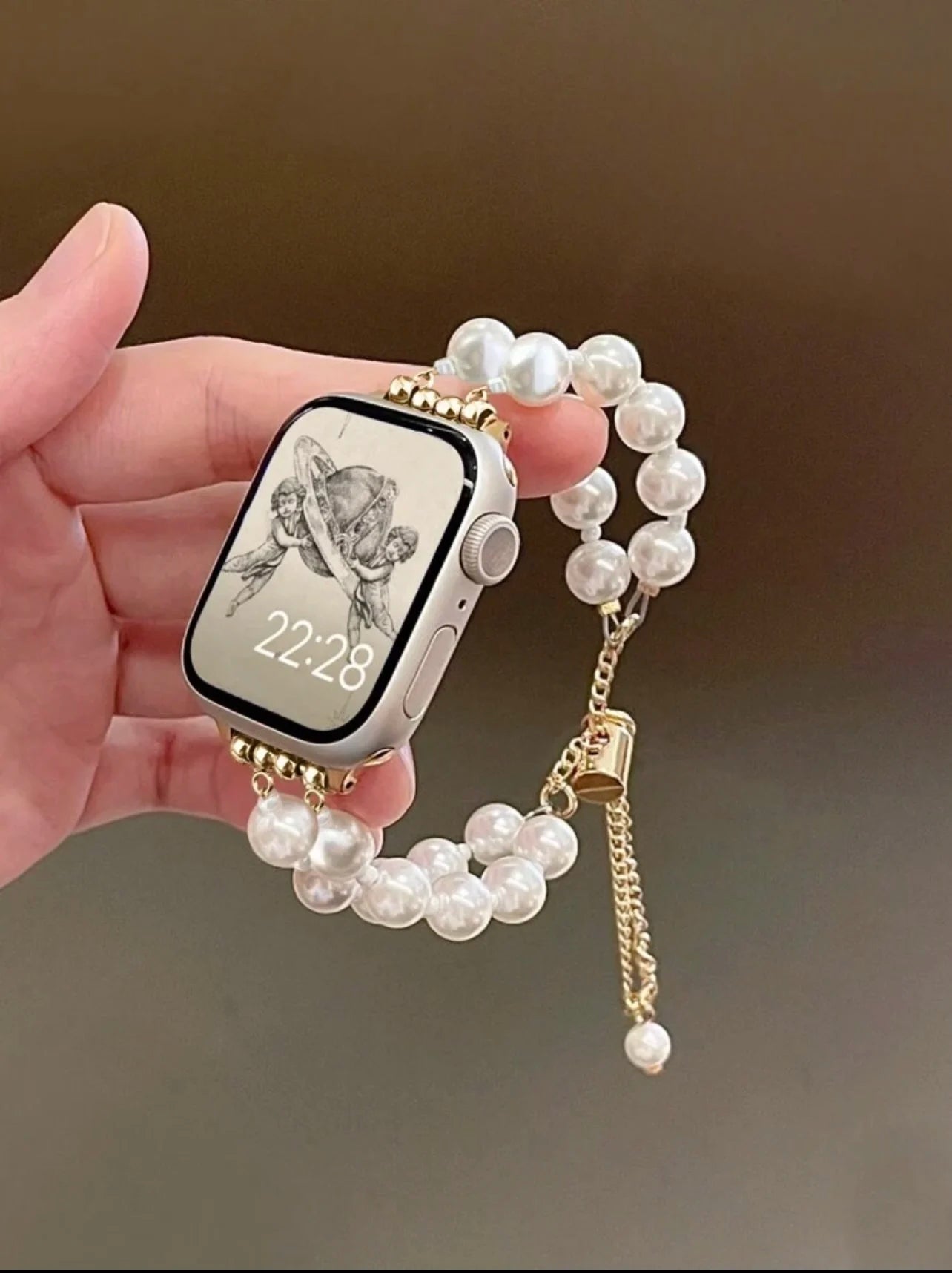 Apple Watch Armband Perlen, Damen Metall-Kette