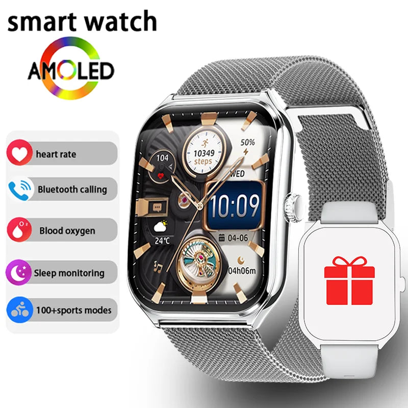 Smartwatch Ultra Slim, 1,96 Zoll AMOLED & Telefonie