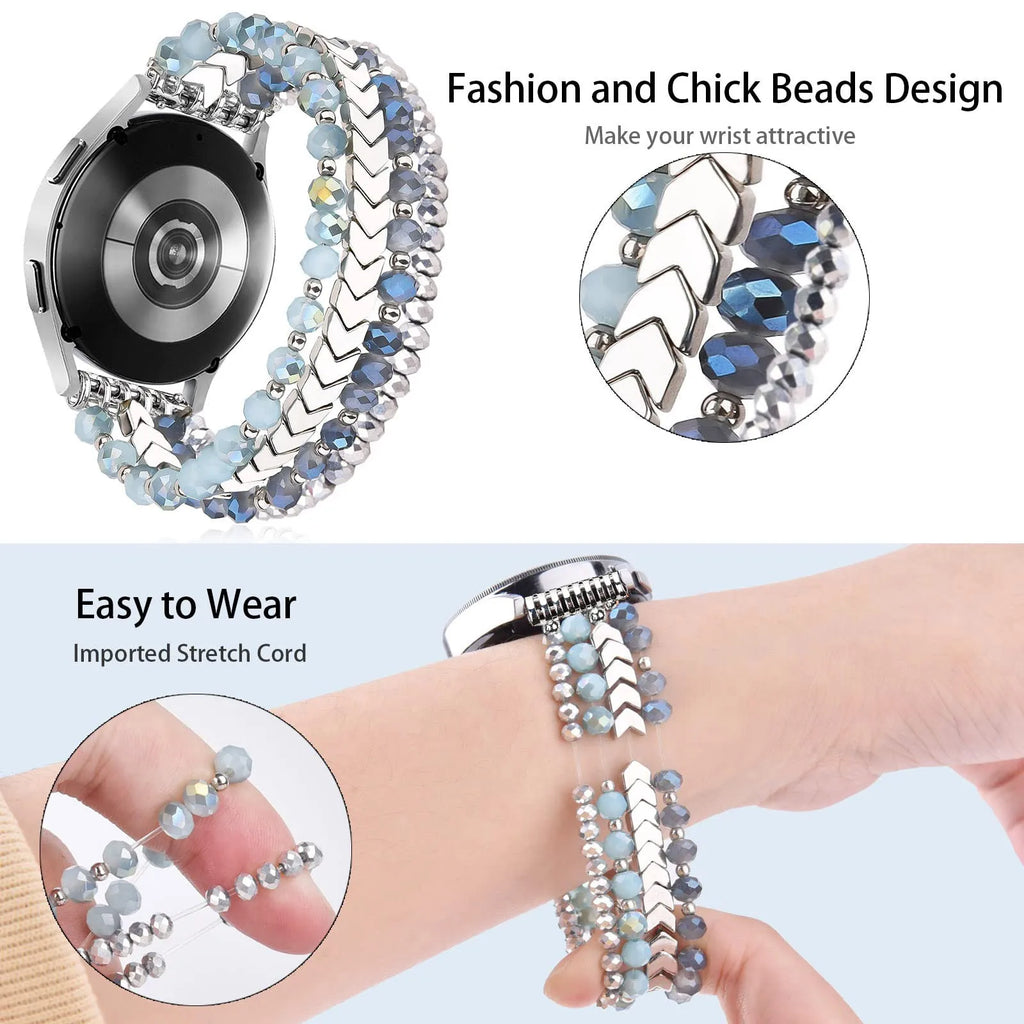 Samsung Galaxy Watch Armband Perlen, Damen Fashion