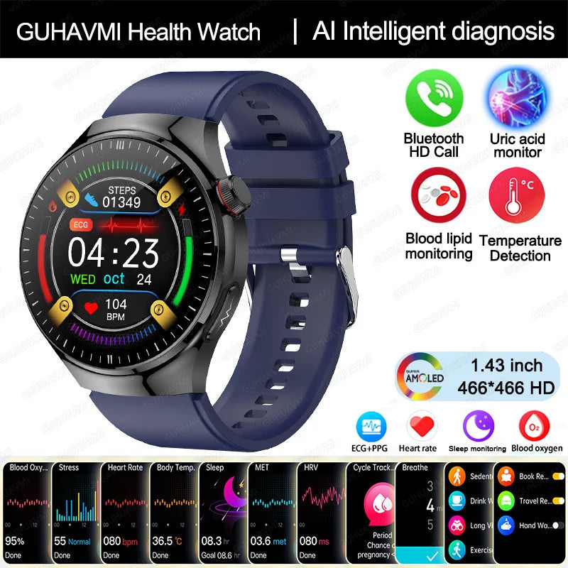 Smartwatch TK26, 1,43 Zoll AMOLED mit Saphirglas