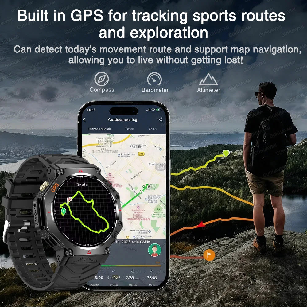 Outdoor Smartwatch KC91, 10 ATM & GPS mit Kompass