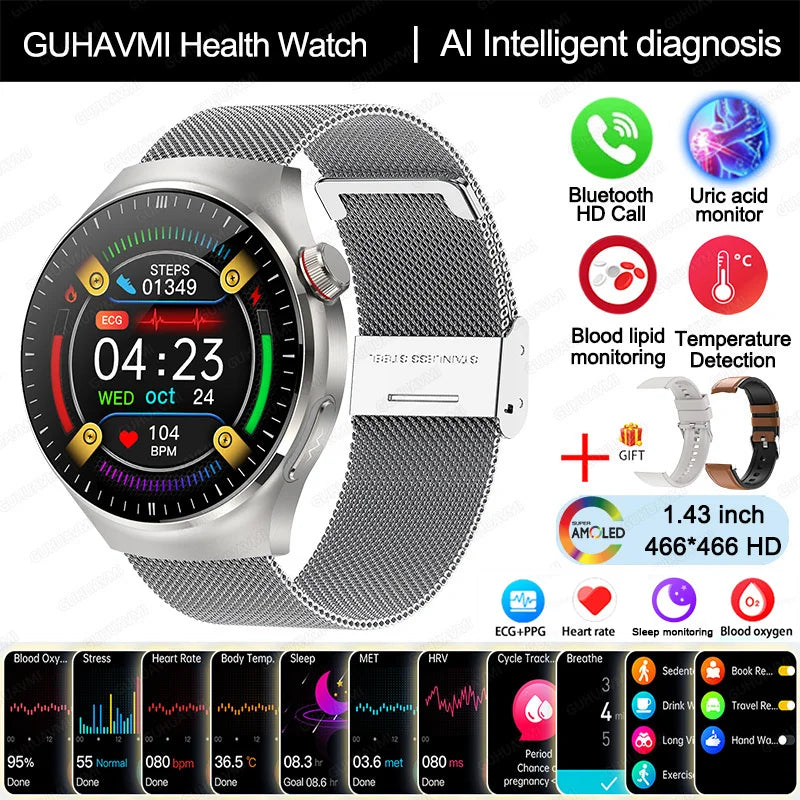 Smartwatch TK26, 1,43 Zoll AMOLED mit Saphirglas
