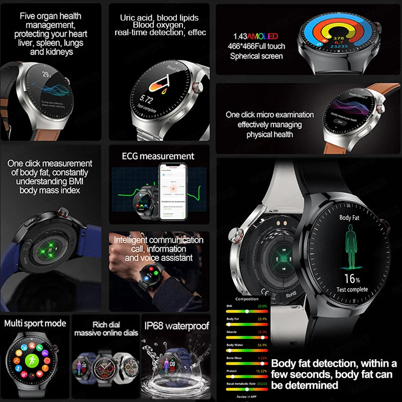 Smartwatch TK26, 1,43 Zoll AMOLED mit Saphirglas