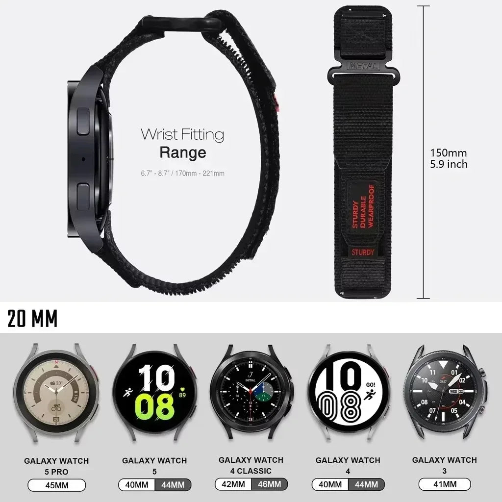 Samsung Watch Armband Nylon, Camouflage