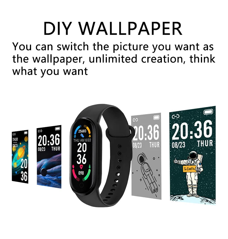 Fitness Smartwatch M6, Pulsmessung & Schlaftracking