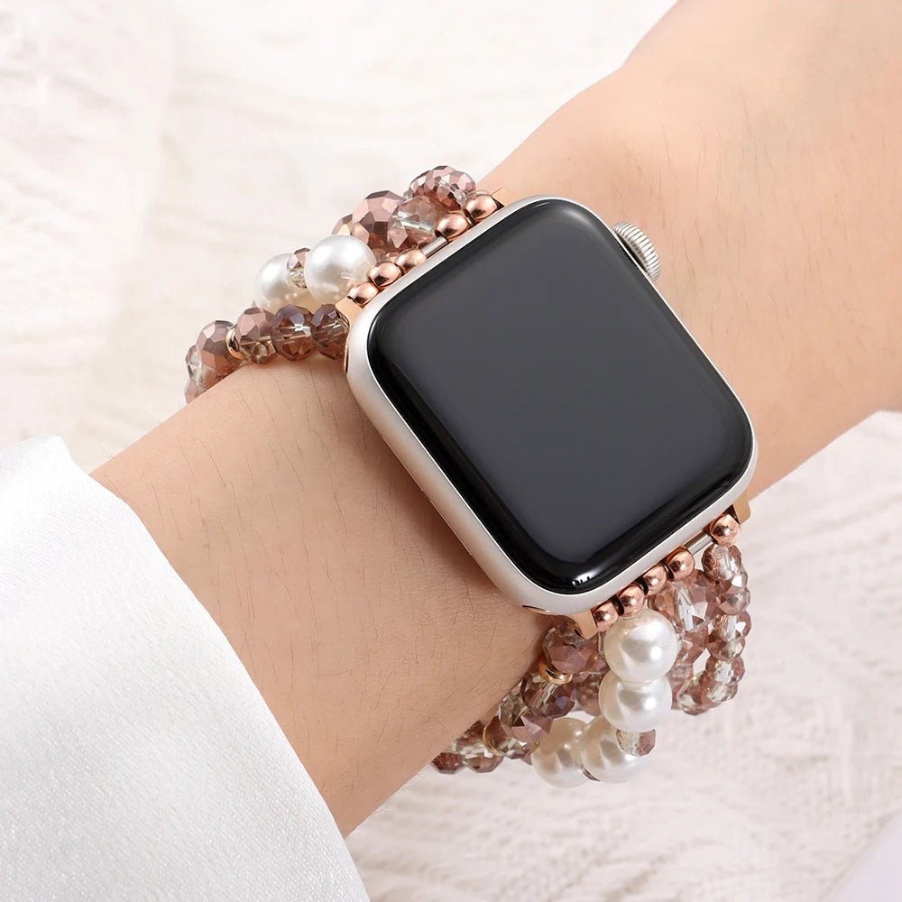 Apple Watch Armband Perlen, Damen Elastisch