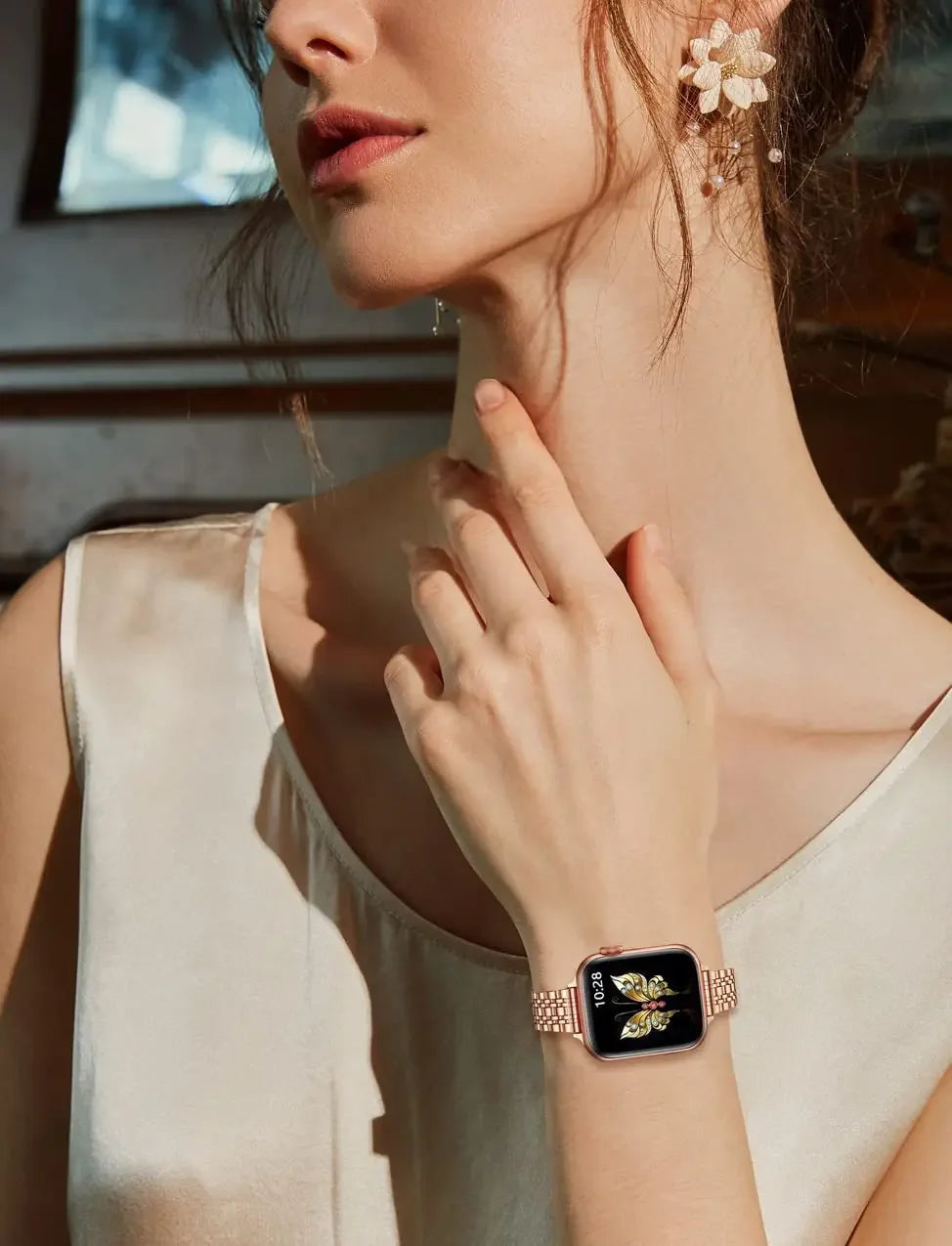 Apple Watch Armband Edelstahl, Damen Filigran