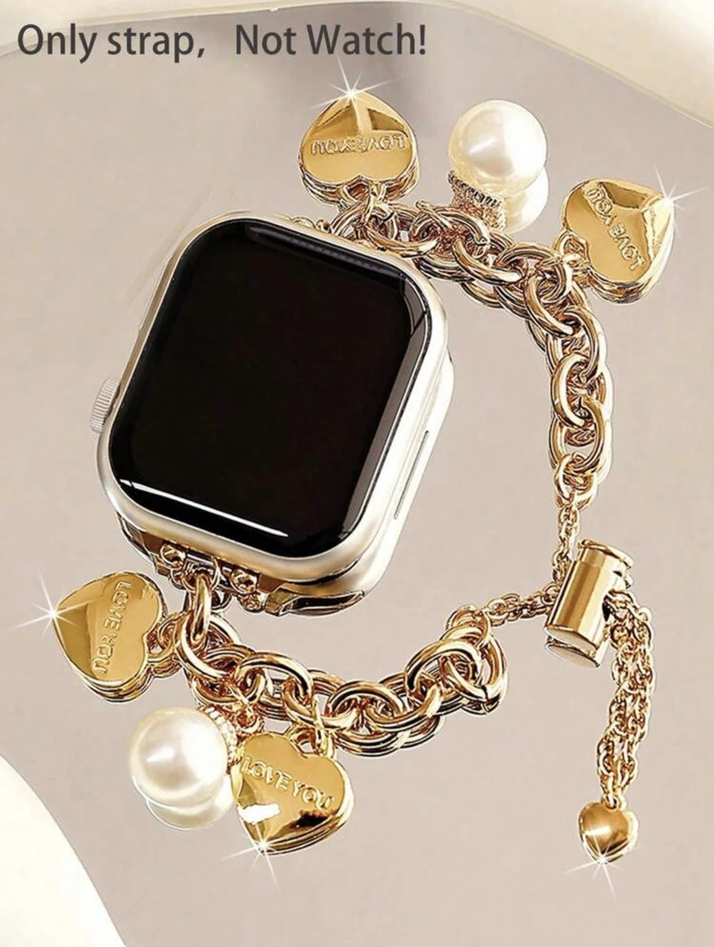 Apple Watch Armband Perlen, Damen Metall-Kette