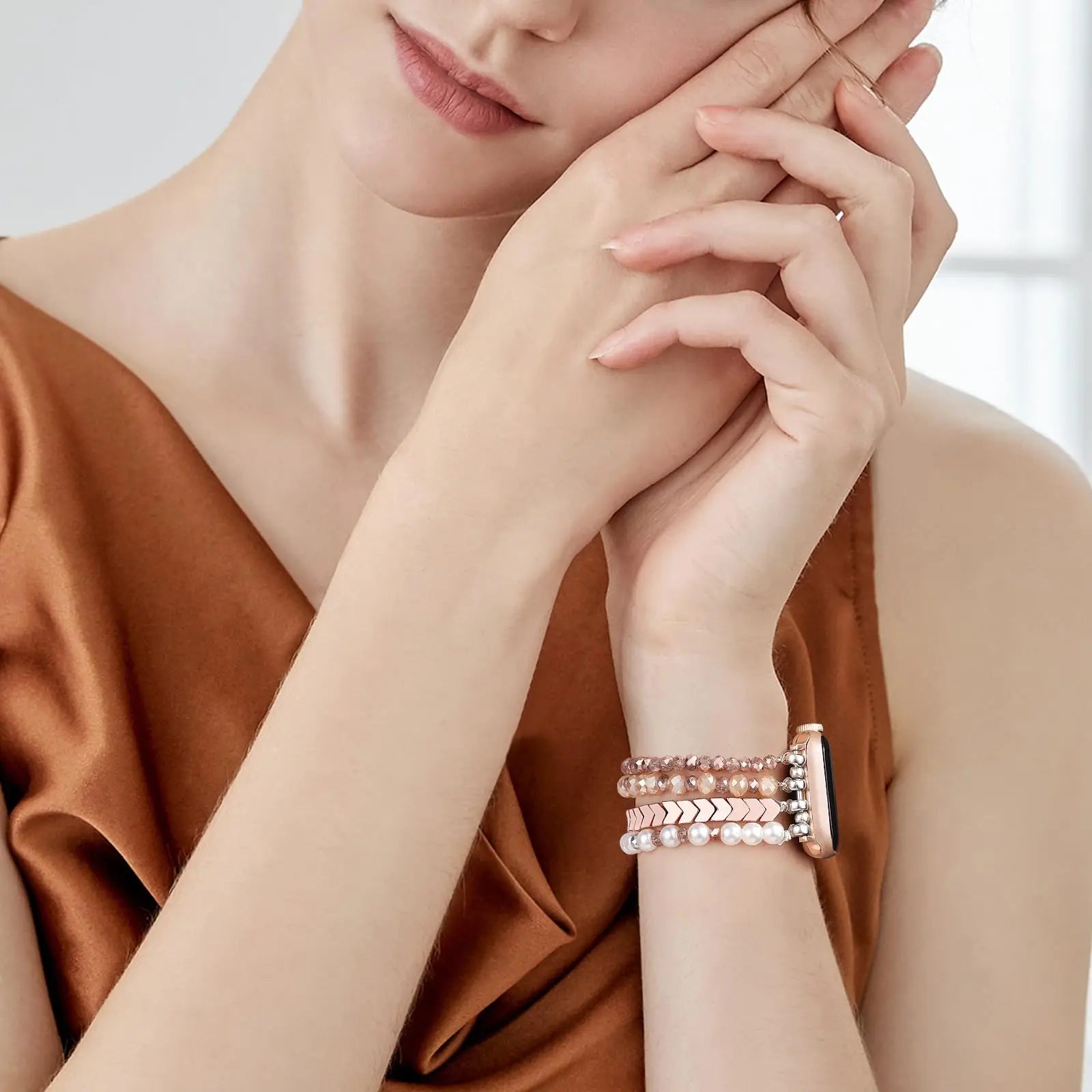 Apple Watch Armband Perlen, Damen Handmade