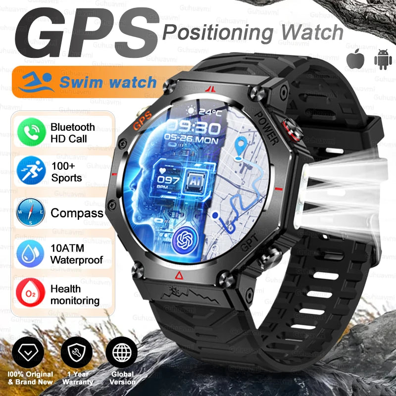 Outdoor Smartwatch KC91, 10 ATM & GPS mit Kompass