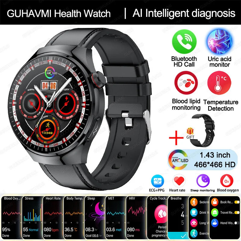 Smartwatch TK26, 1,43 Zoll AMOLED mit Saphirglas