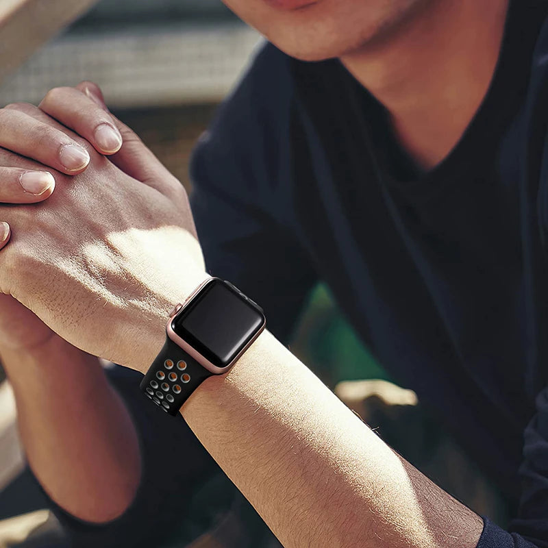 Apple Watch Armband Silikon, Atmungsaktiv