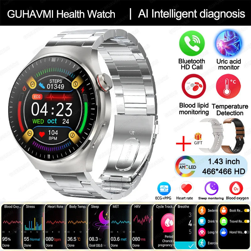 Smartwatch TK26, 1,43 Zoll AMOLED mit Saphirglas