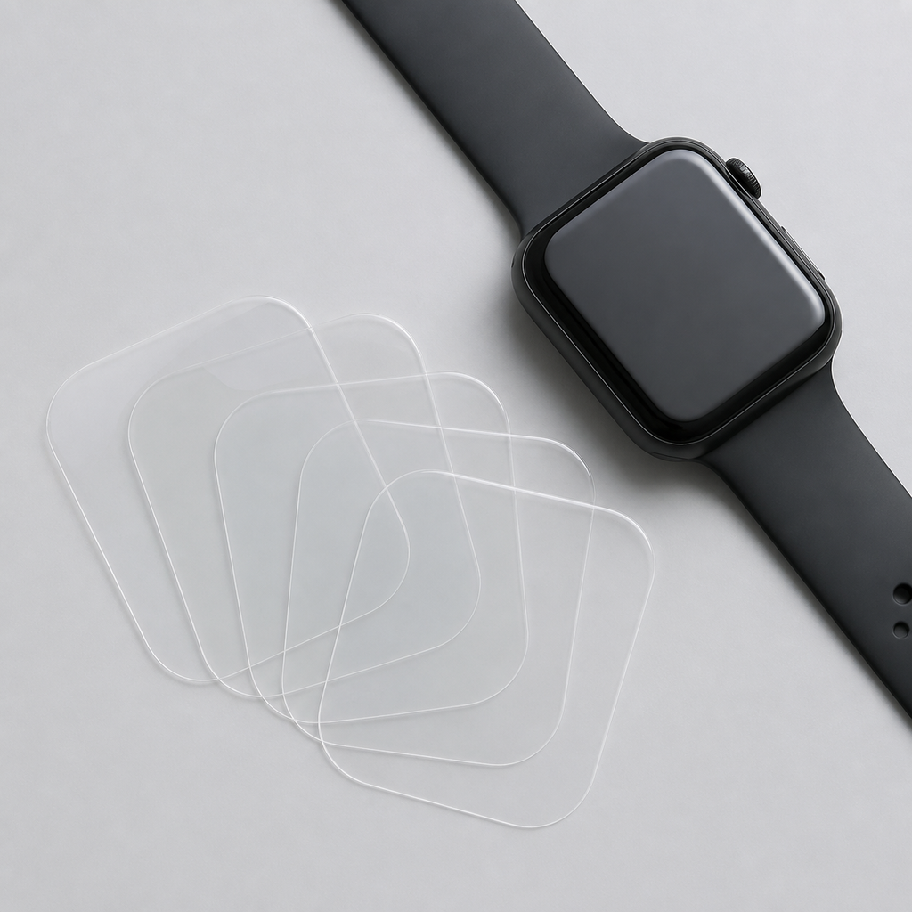 Fünf transparente Hydrogel-Schutzfolien für Apple Watch