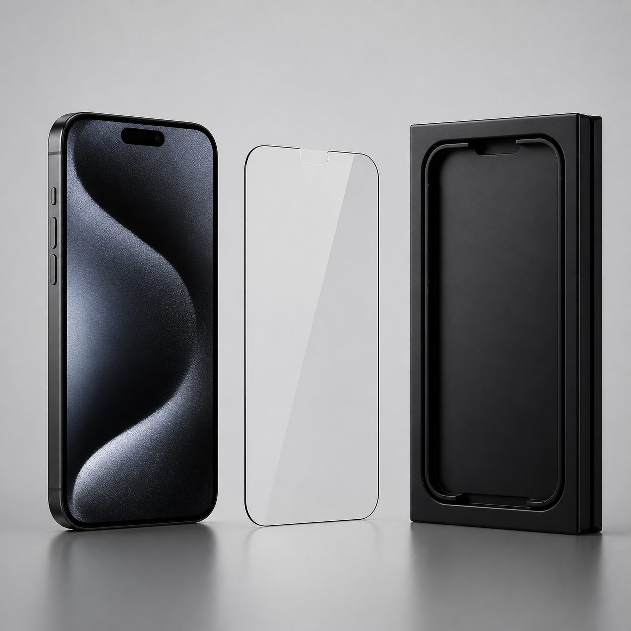 Ein HD-Panzerglas für iPhone mit Staubfrei-Montagebox