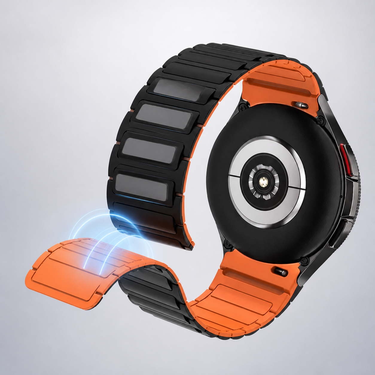 Bracelet magnétique noir et orange pour Samsung Galaxy Watch